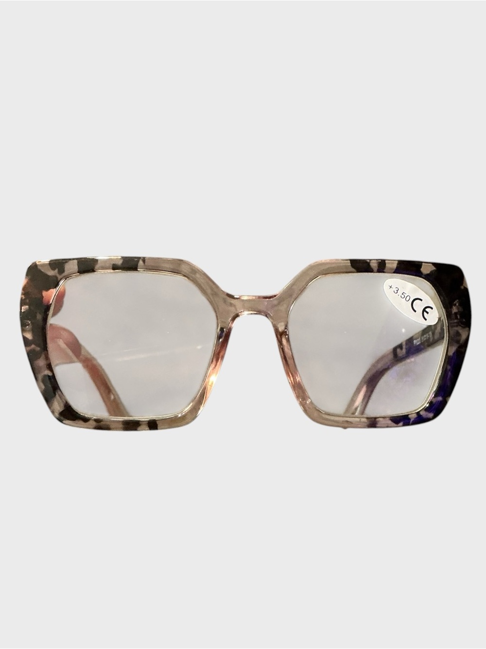 Oversized Cat Eye Reading Glasses Pink Tortoise +3.50 NWT